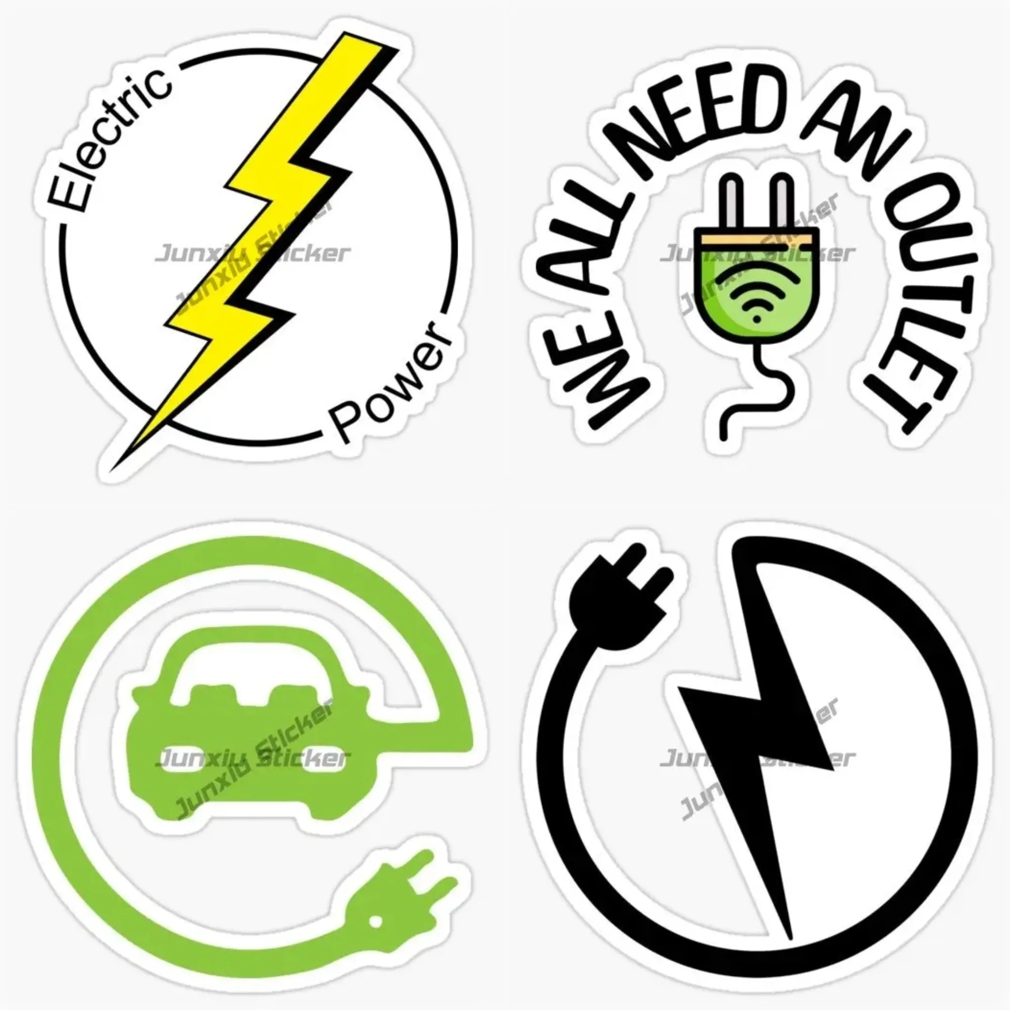 

Electric Vehicle Charging Symbol Sticker Car Decal for Bicycle Refrigerator Appliance Window Scratch Resistant Eco Accessories