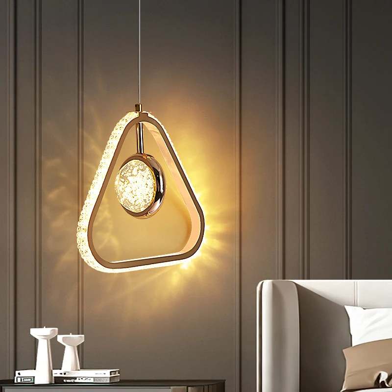 Zeitgenössische LED-Pendelleuchte, Kristallkugel, Perlenschwarz oder Gold, Design-Droplight für Heimbeleuchtung, Dekor, Flurbeleuchtung