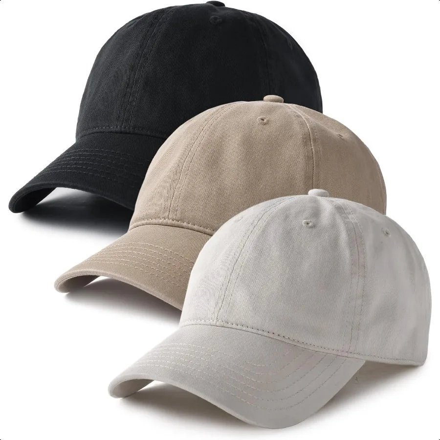 

FURTALK Men and Women Washed Distred Cotton Baseball Cap Plain Blank Adjustable Classic Baseball Hat Cap