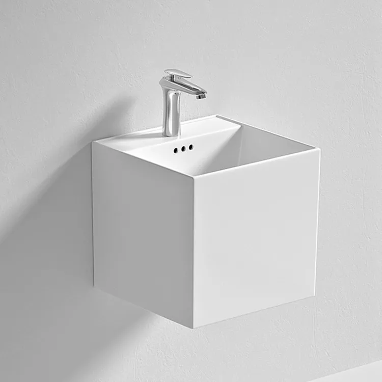 

Creative wall-mounted washbasin single basin bathroom ceramic household washbasin balcony small apartment integrated hanging