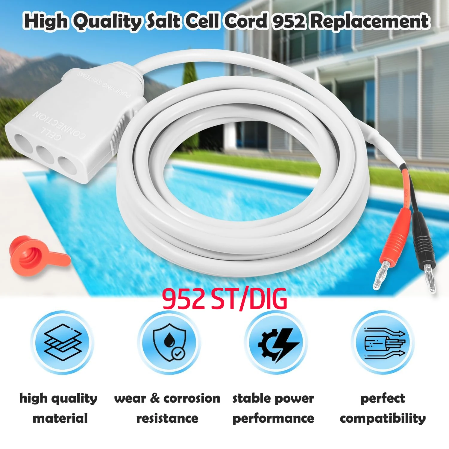 

Кабель для солевых бассейнов 952 ST/DIG, 12 футов, совместимый с контроллерами AutoPilot Pool Digital DIG-220 и Soft Touch ST-220