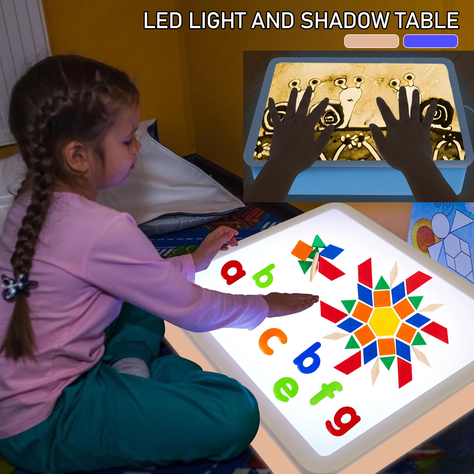 Sand Painting Light Box Bright LED Light Box Kids Sensory Light Table Lighting Discovery Educational Toys Art Exploration Play