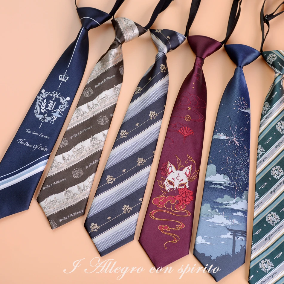 Vintage Original Design Women Man Tie Neck Anime Fox Neckties Cosplay Japanese JK School Uniform Kawaii Accessories Props Gift