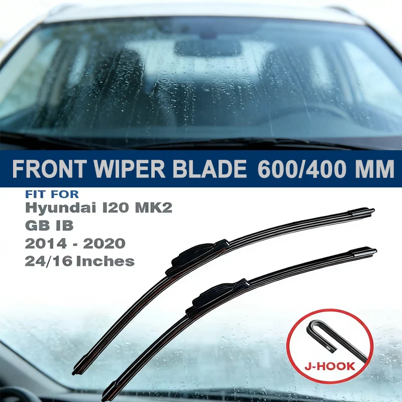 

For Hyundai i20 MK2 GB IB 2014-2020 Front Windscreen Wiper Blades - 24"+16" Windshield Replacement Car Window Parts 2019 2018