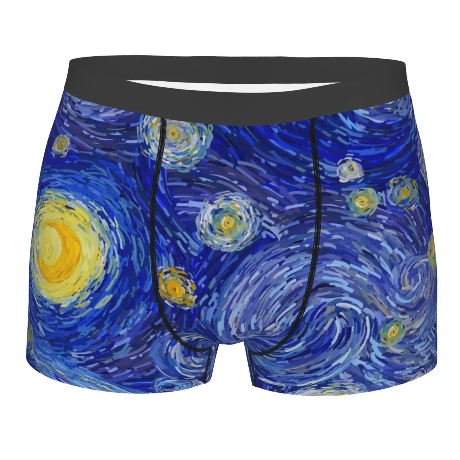 Scottish Terrier Van Gogh Starry Night Underwear Men Stretch Boxer Briefs Shorts Panties Soft Sexy Underpants For Male