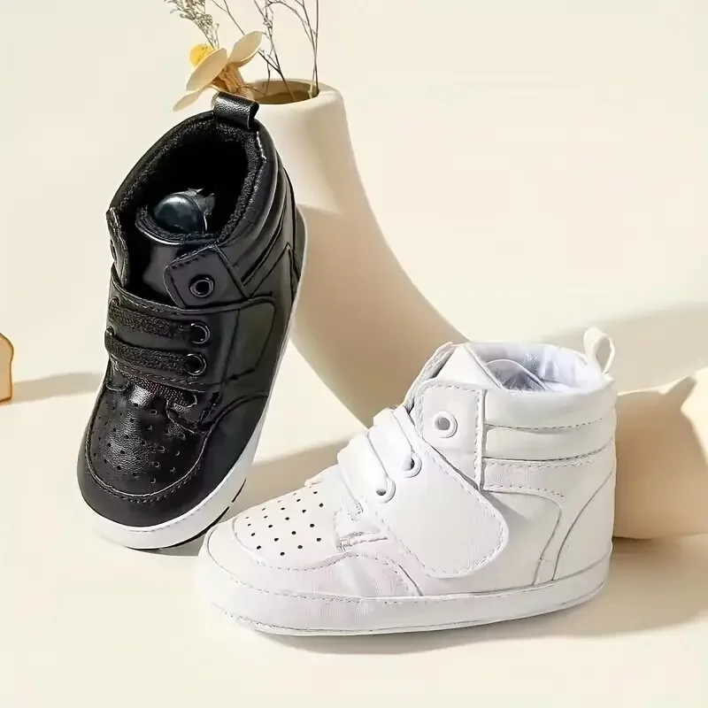 Infant Spring Shoe Newborn Infant Girls and Boys Recreational Baptism Non-Slip Walking Shoe White Soft-soled Sneaker Prewalker