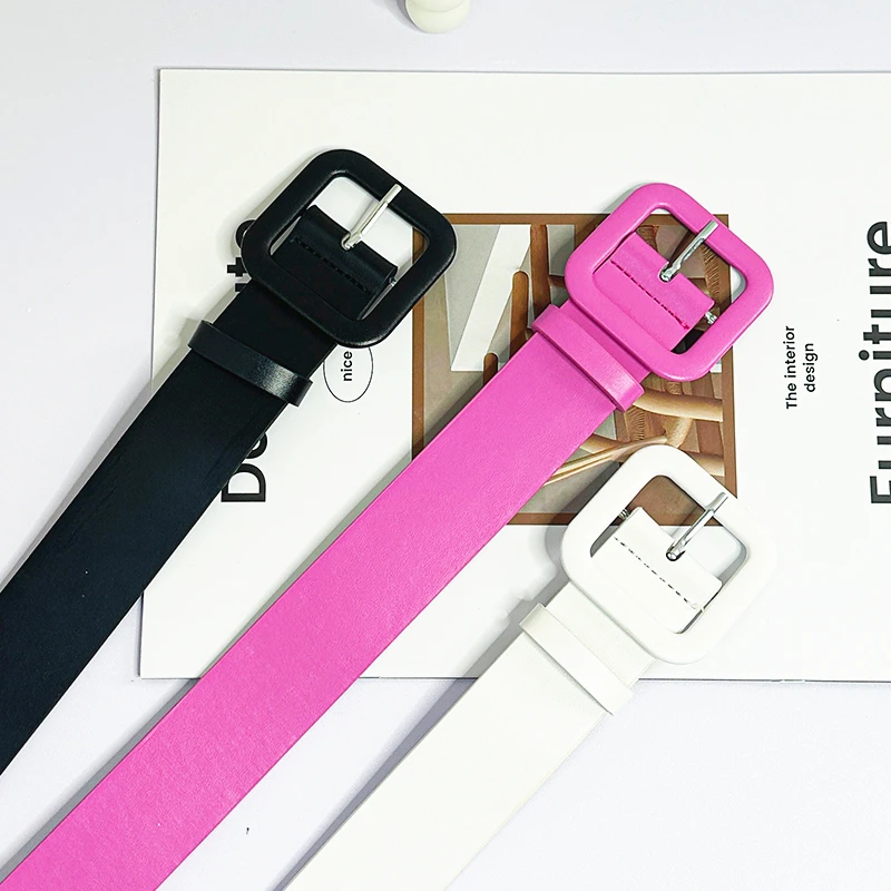Wide belt dress versatile Instagram style belt for women Korean version new fashionable and personalized minimalist white decora