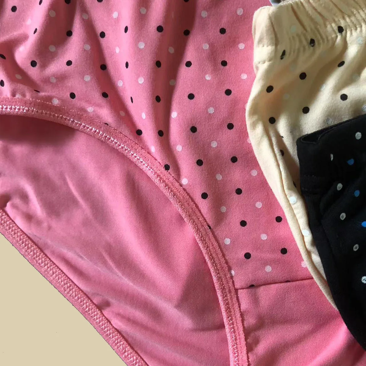 5PCS/Set Women\'s Panties Lingerie Briefs Milk Silk Soft Plus Size High Waist 6XL Dot Printing Underwears Lady Underpants