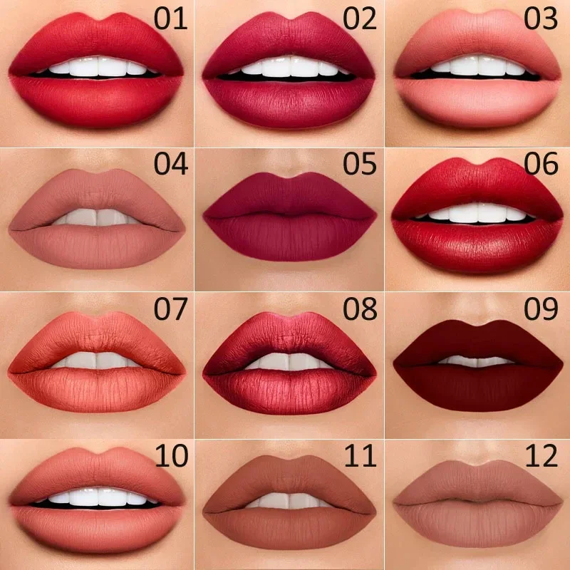 Lipstik Matte Double Ended, lipstik Matte wanita 2 In 1, kosmetik bibir lipstik merah telanjang tahan lama tahan air