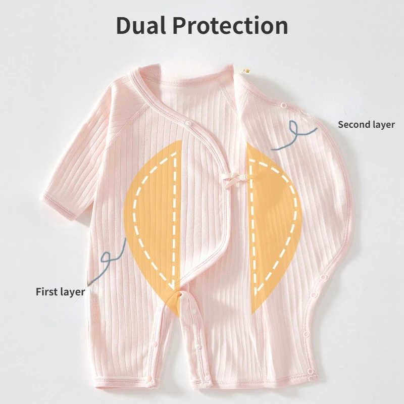 Boys Girls Newborn Jumpsuit Baby Cotton One-Piece Romper Infant  Long Sleeve Boneless Pajamas Four Seasons 0-6M