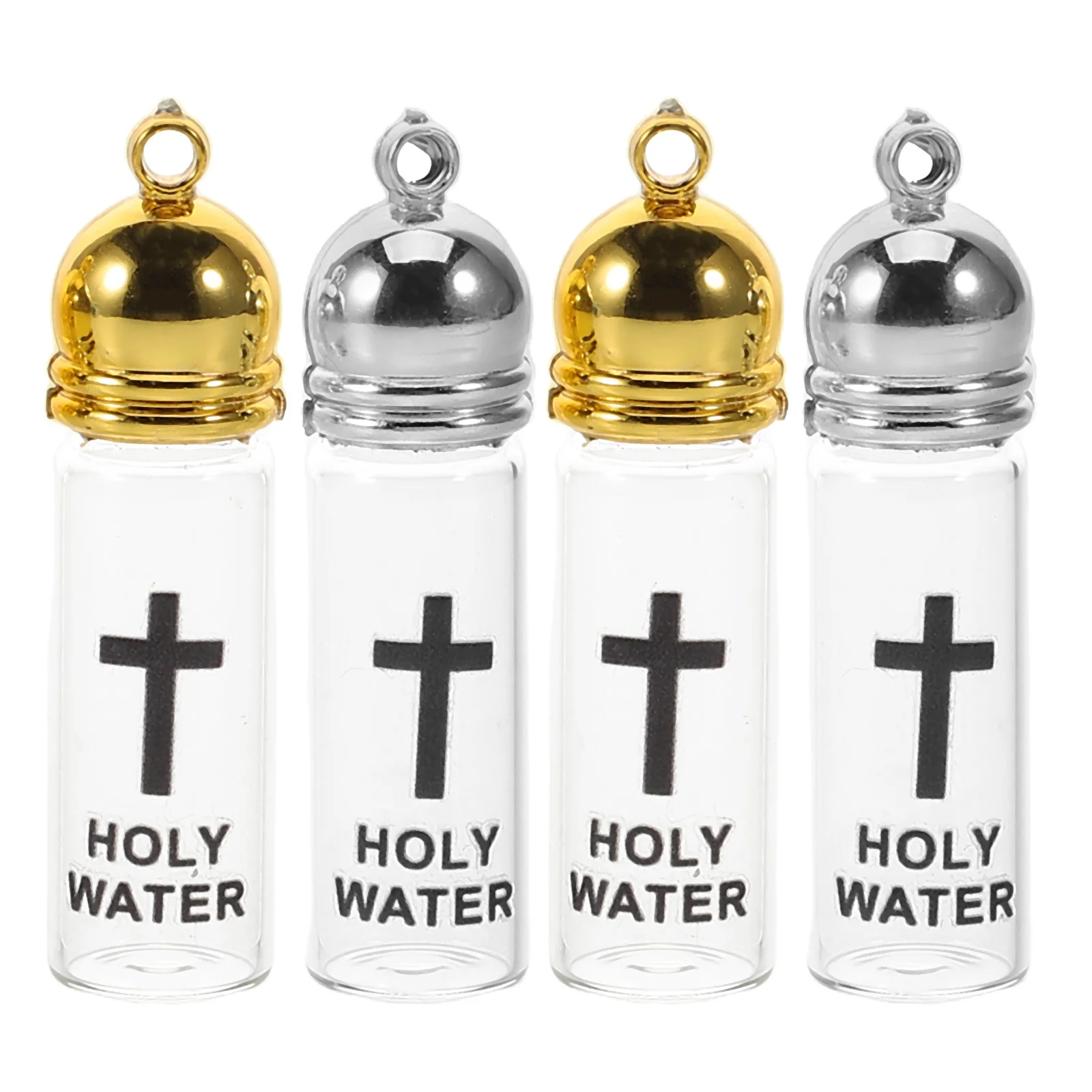 

4 Pcs Baptism Decorations Decorative Water Bottle Blessing Bottles for Church Empty Home Glass Holy Containers