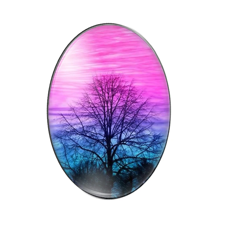 New Branches of colorful life flourish tree 13x18mm/18x25mm/30x40mm Oval photo glass cabochon demo flat back Making findings