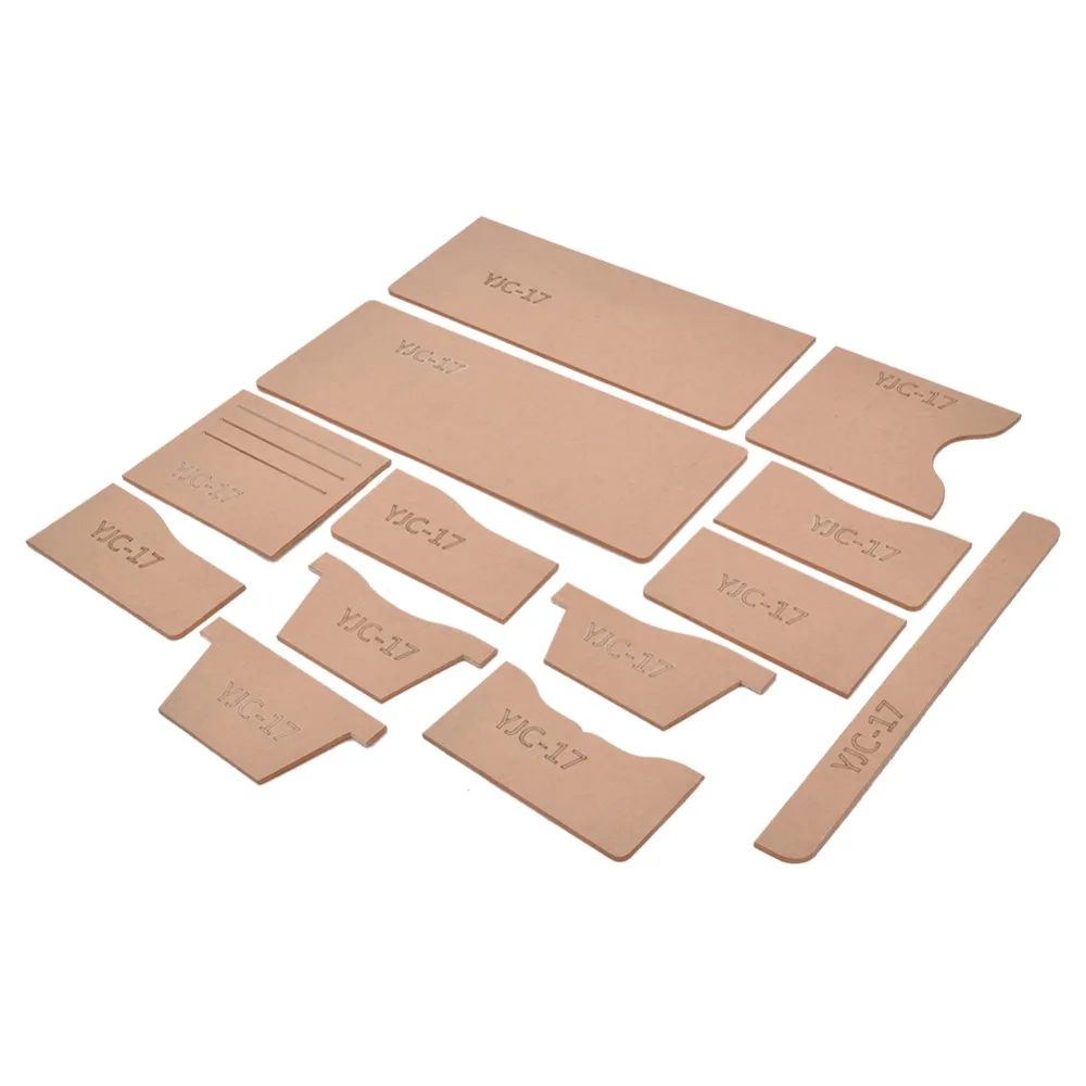 

13Pcs YJC-17 Wallet Template Acrylic Transparent Purse Template Short Purse Reusable Leather Pattern Acrylic Leather Working