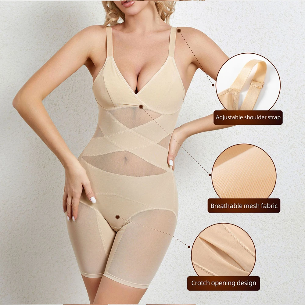 Body wyszczuplające całe ciało Body Kompresja brzucha Otwarte krocze Body Shaper Bodysuit do kontroli brzucha po porodzie — zdjęcie 3