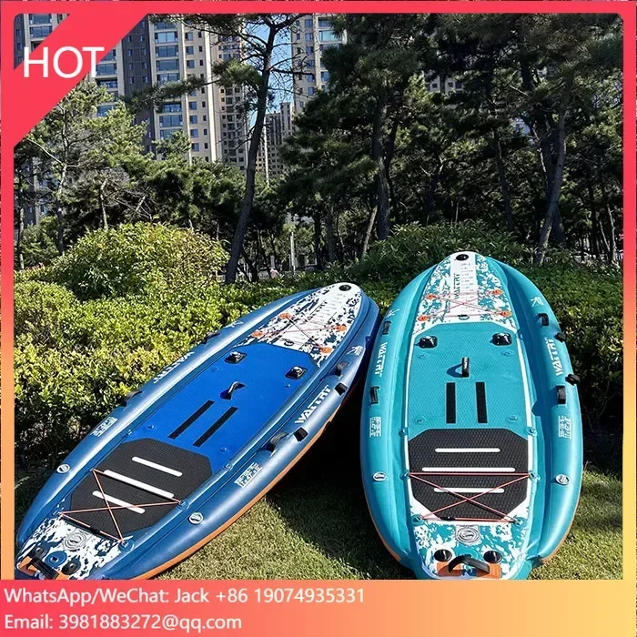 Inflatable Fishing Kayak Large Paddle Board Water Sport Boat Floating Dock with Fishing Accessories
