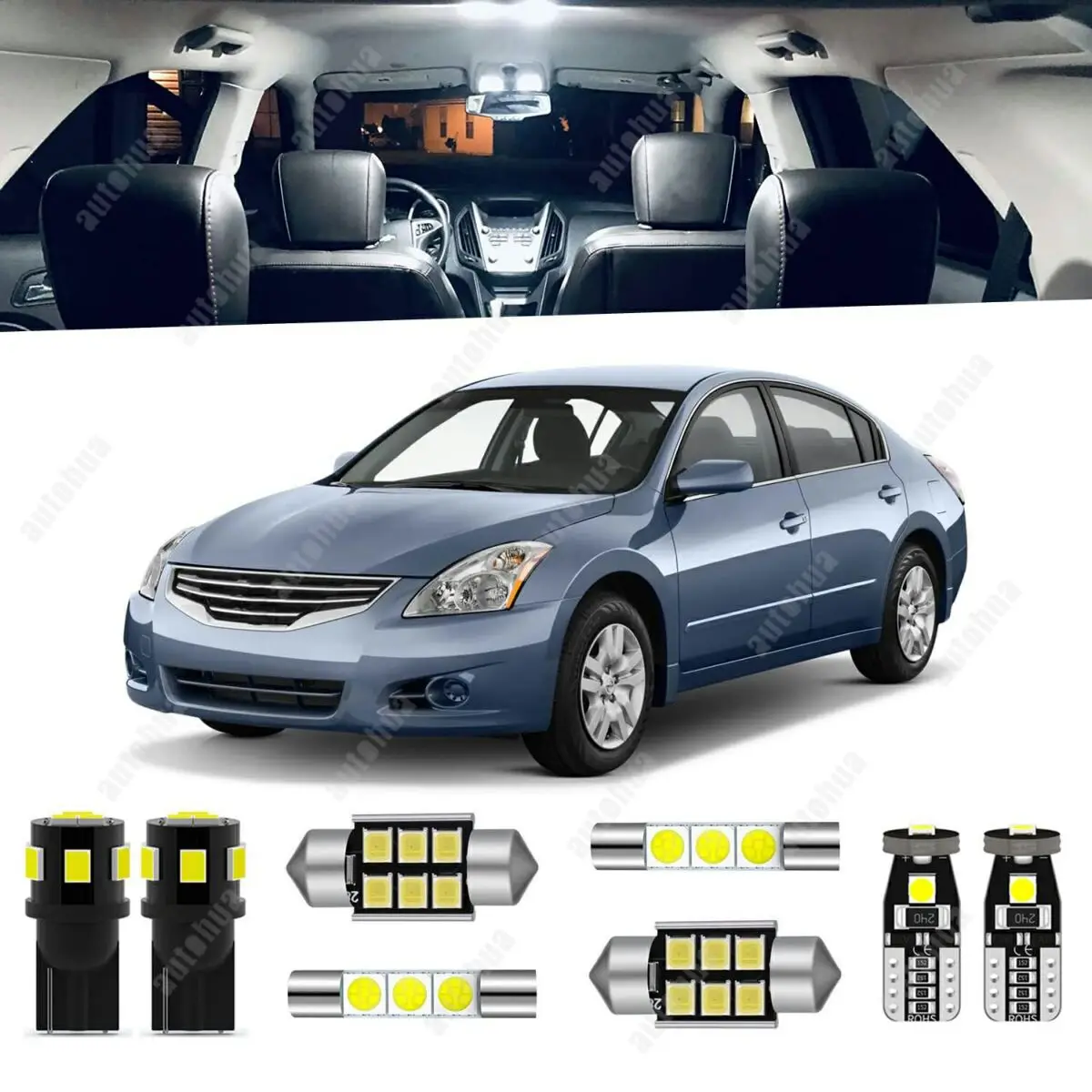 

LED Interior Lights For Nissan Altima 2007-2012 White 6000K LED Lighting 23Pcs