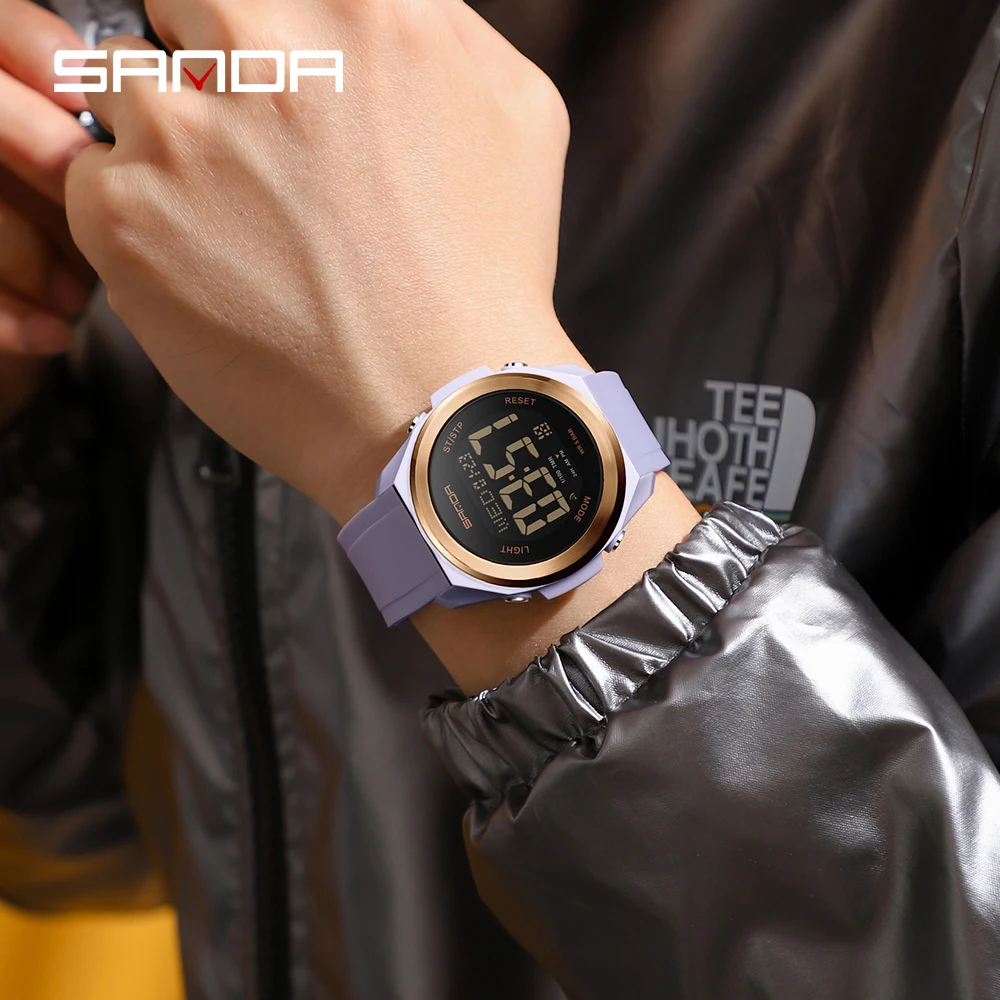 SANDA Watches for Man 2199 New Sports Chronograph Luminous Alarm Clock Silicone Strap Waterproof Man Watches Reloj Hombre