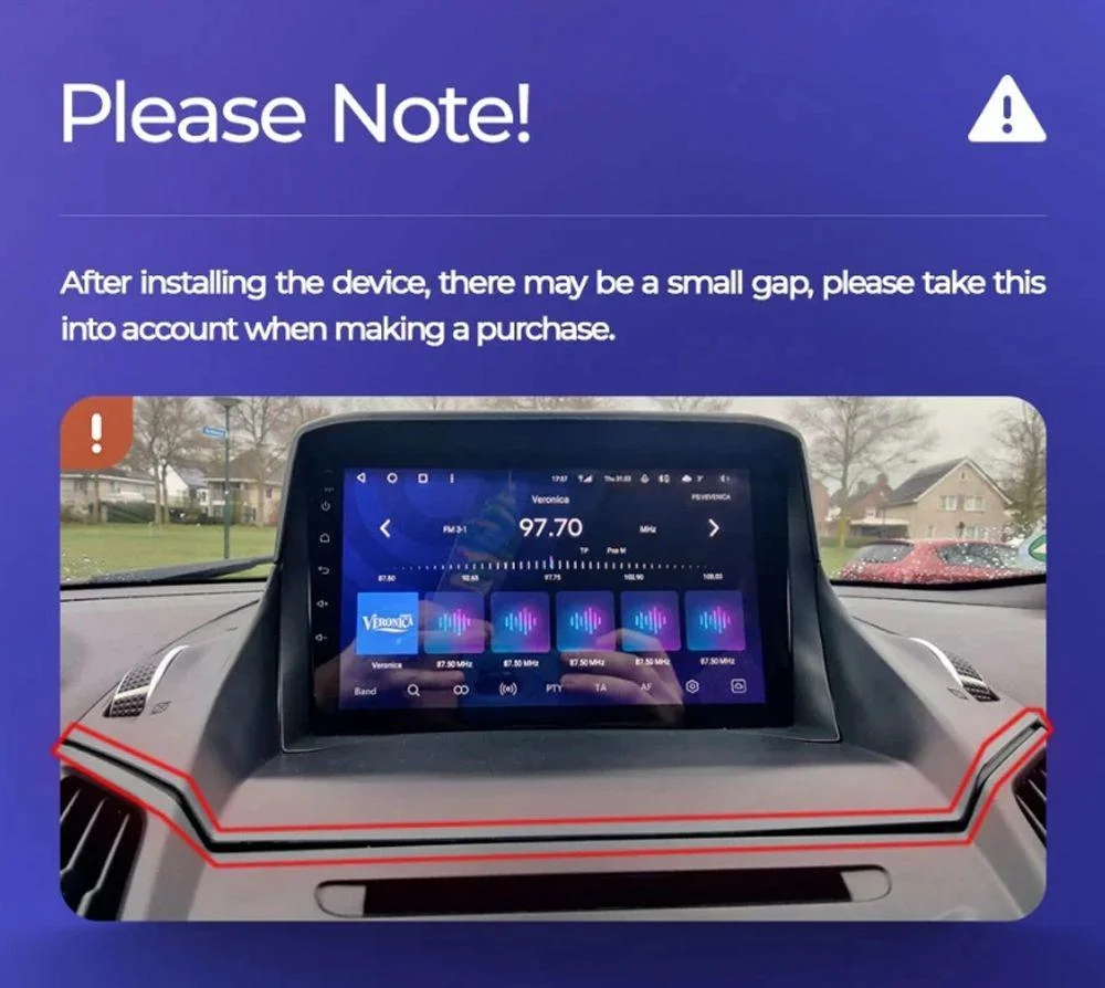 Autoradio Android 16 für Ford C-MAX Kuga 2 Escape 3 2012 - 2019 Autoradio Wireless Carplay Auto Navigation Multimedia DSP BT GPS – Detail 4