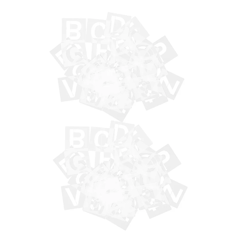 

72Pcs Lightweight Portable Plastic Stencils for Spray Painting Text Alignment Scrapbooking 3 Inch English Letter Stencils