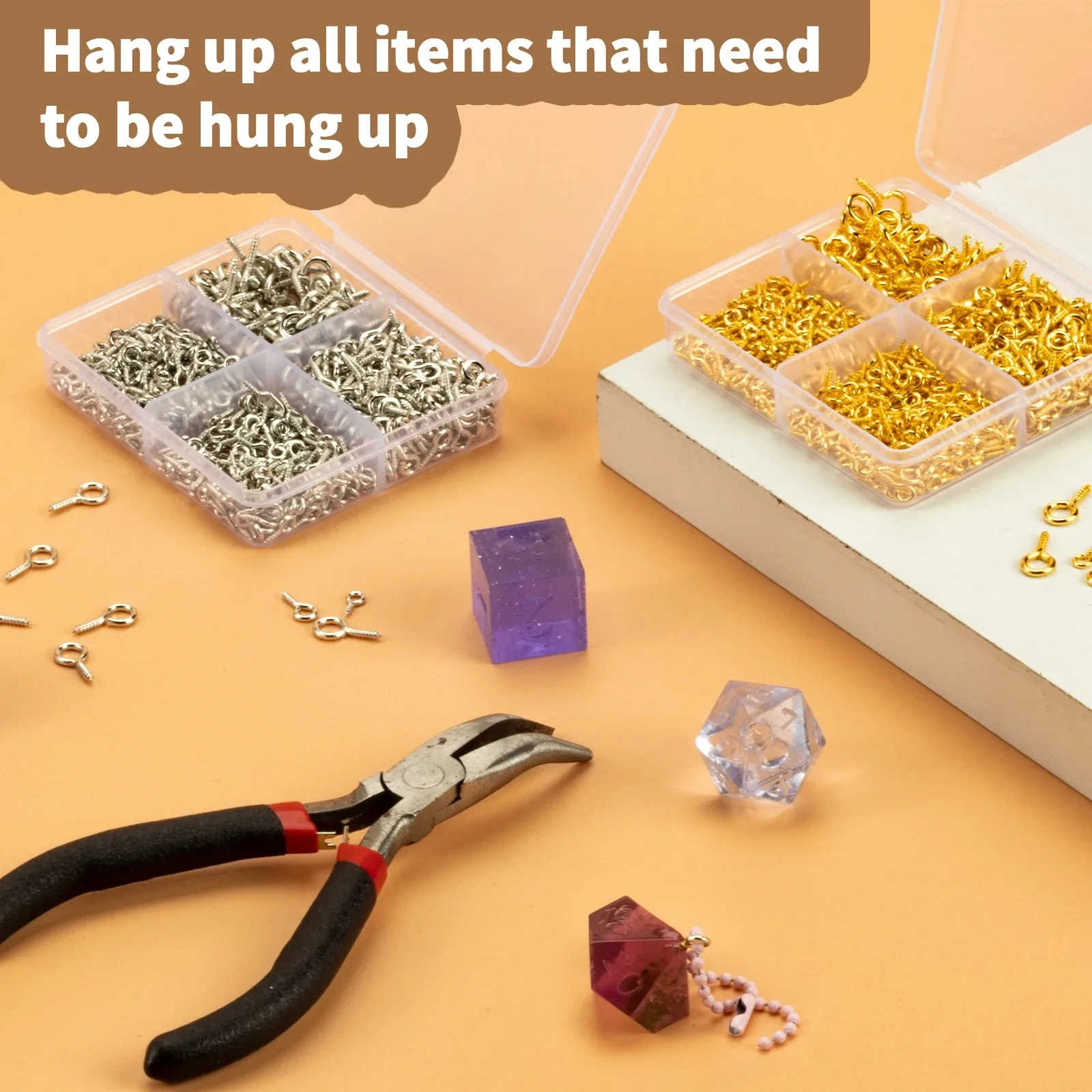  700 قطعة دبابيس عين لولبية ذاتية التنصت لصنع المجوهرات، مشغولات يدوية، سحر زجاجة الفلين #3