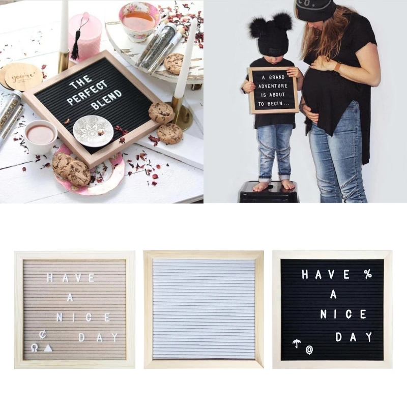 10x10inch Baby Aankondiging Board Zwangerschap Aankondiging Board Vilt Brief Board Prikbord Set Bruiloft Welkom Teken Y3NC