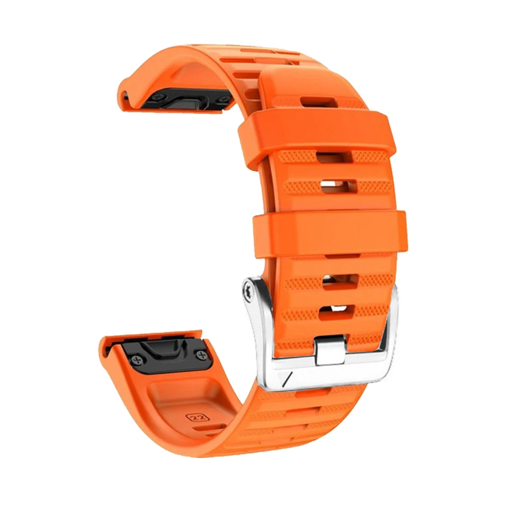 26mm 22mm Quickfit Silicone Watchband For Garmin Fenix 8 51 47 E 7 7X Pro 6 6X Pro 5 5X Plus Strap Silver Screw Buckle Bracelet