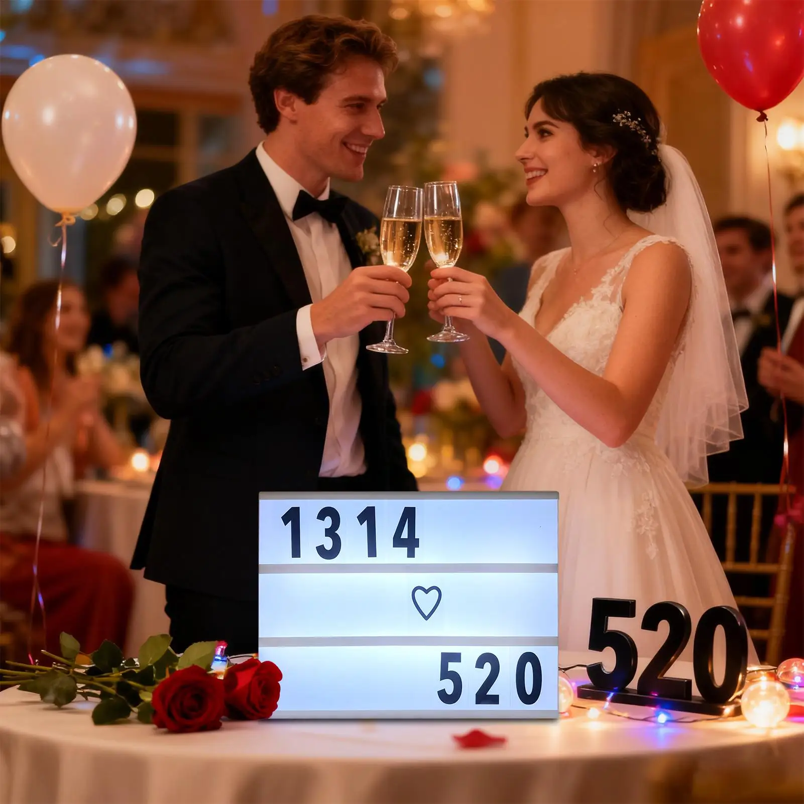 

LED Light Box Sign Waterproof Ornament Light Box Sign Decoration For Bedroom School Event Gathering Table Yard Wedding