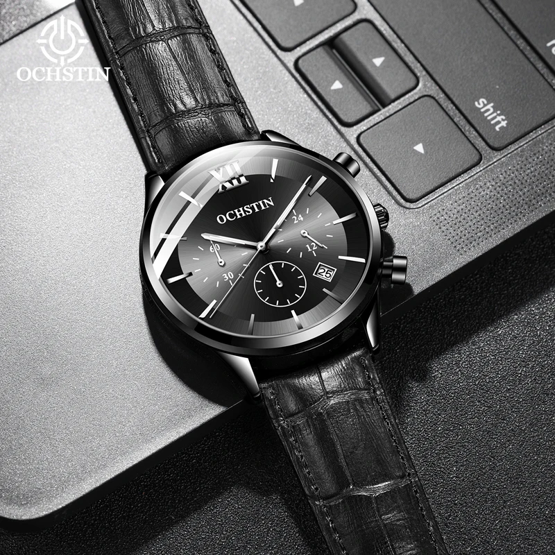 Ochstin-ساعة كوارتز للرجال متعددة الوظائف ، سلسلة قائد ، شخصية ، موضة بسيطة ، ماركة أصلية ، حركة ، ساعة رجالية