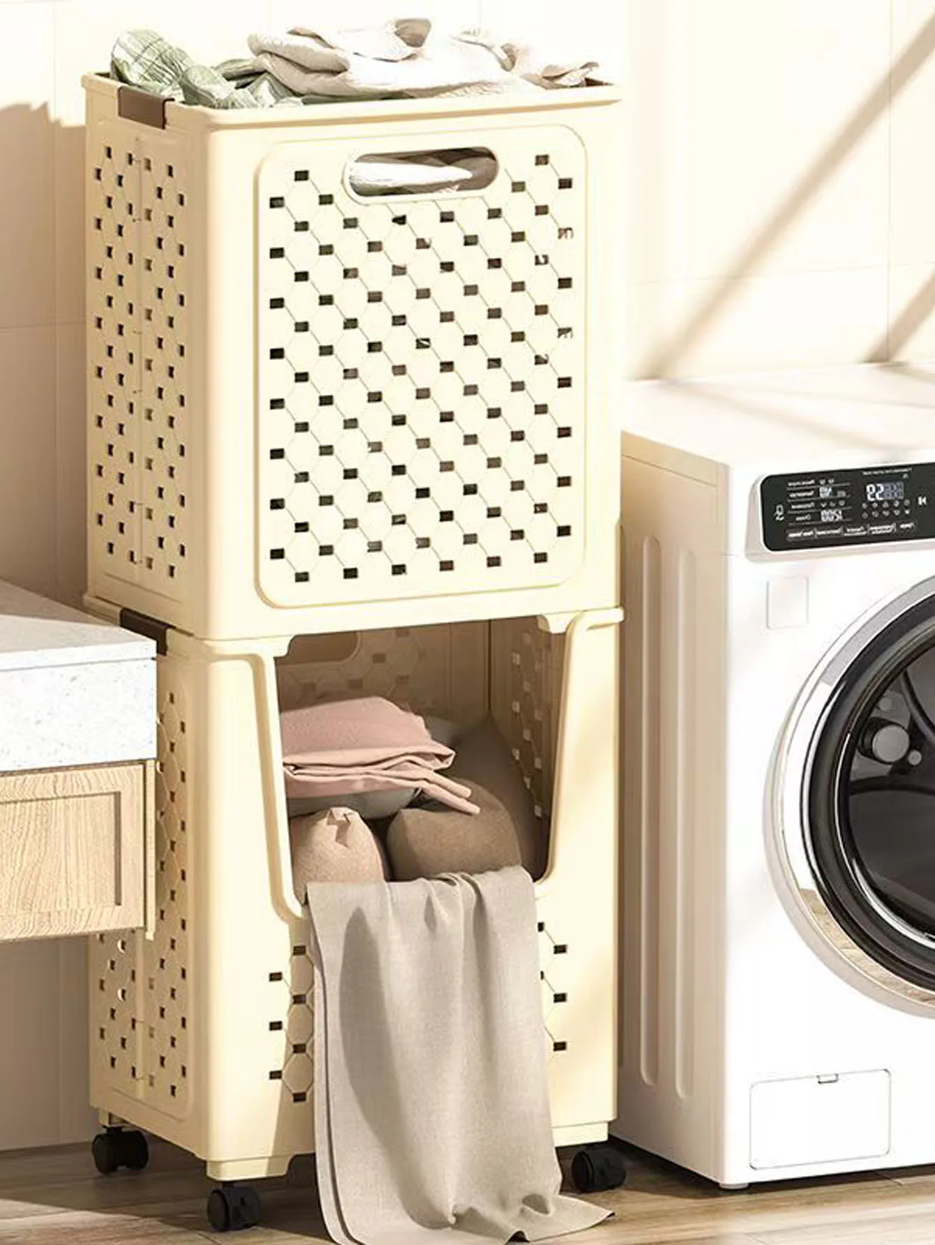 

Корзина для грязного белья, домашняя корзина для хранения грязной одежды, корзина для стирки, корзина для белья в ванную комнату, большая вместительная складная корзина.