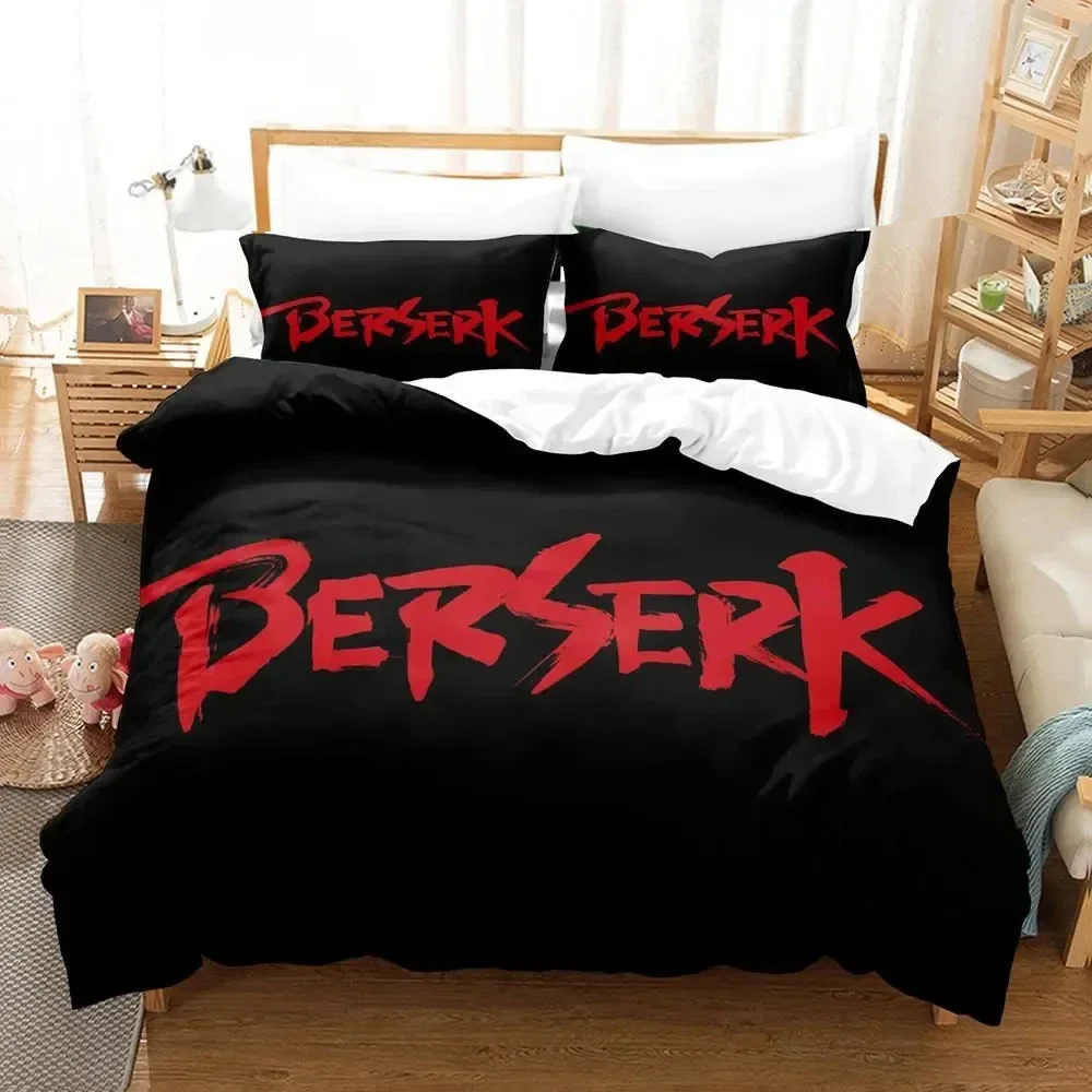 Exquisite 3D Print Anime Berserk Bedding Set,Duvet Cover Comforter Bed Set Quilt Cover Pillowcase,King Queen Twin Size Boys Girl