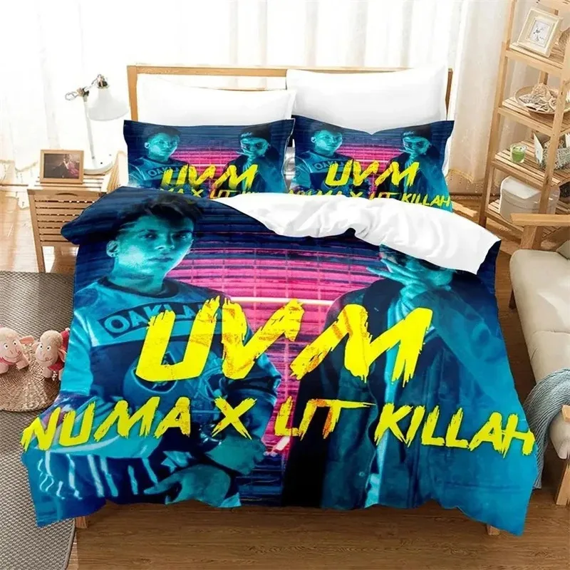 

DJ Hip Hop Lit Killah Bedding Set,Duvet Cover Comforter Bed Set Quilt Cover Pillowcase,King Queen Twin Size Boys Girls Adults