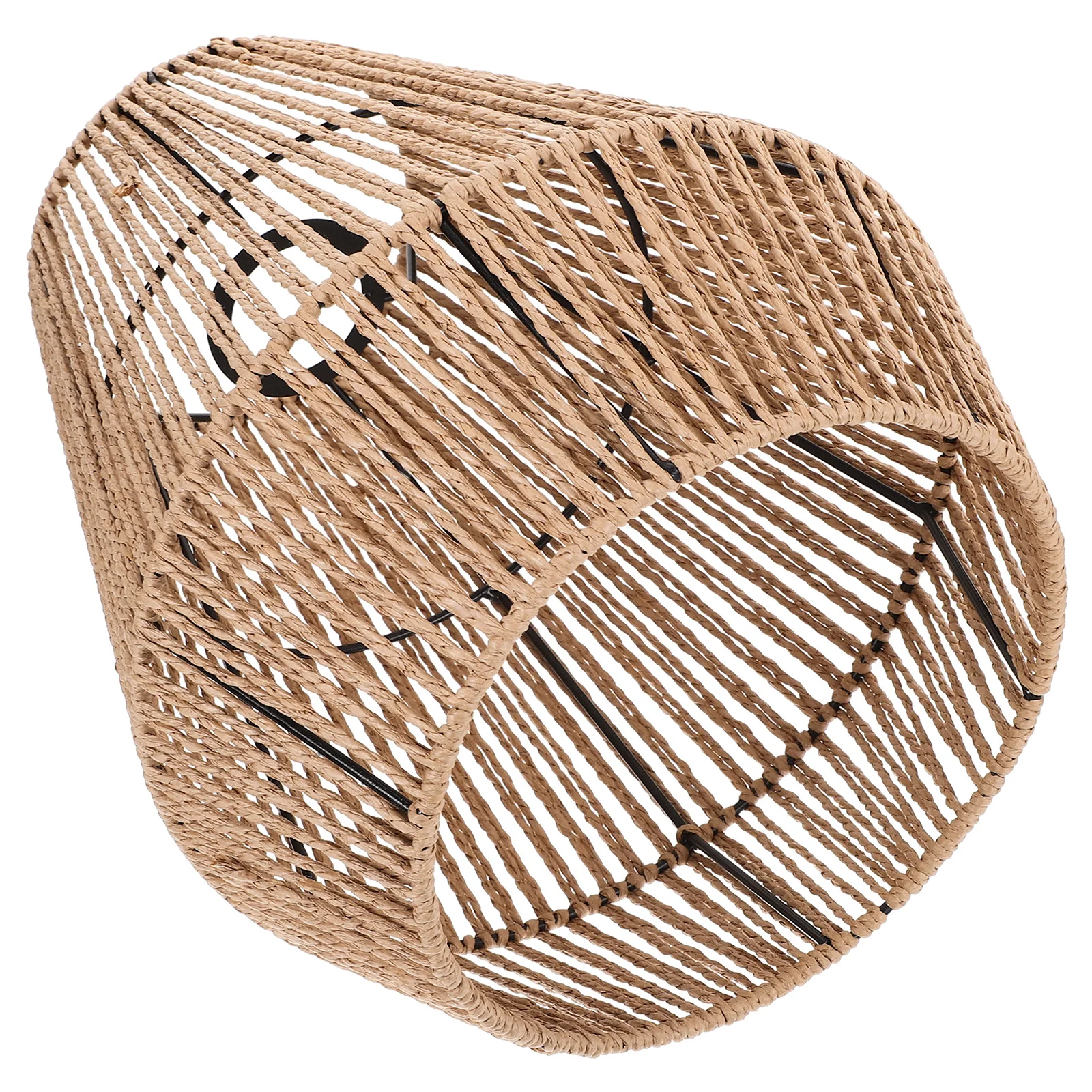 

Rattan Lamp Shade Pendant Light Cover Woven Chandelier Shade Decorative Ceiling Light Cover Metal Frame Easy Install