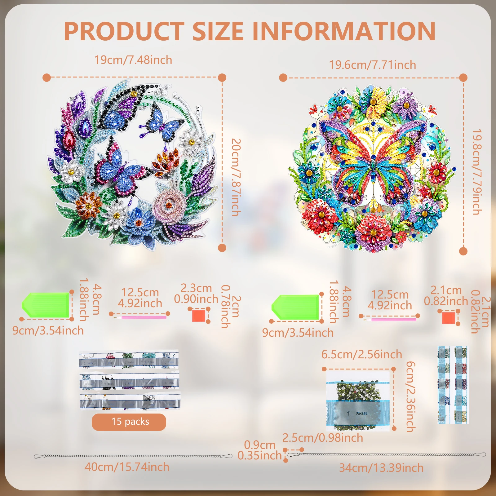 2 Pcs Acrylic Diamond Art Hang - Gardening Tools Cartoon 评论和价格