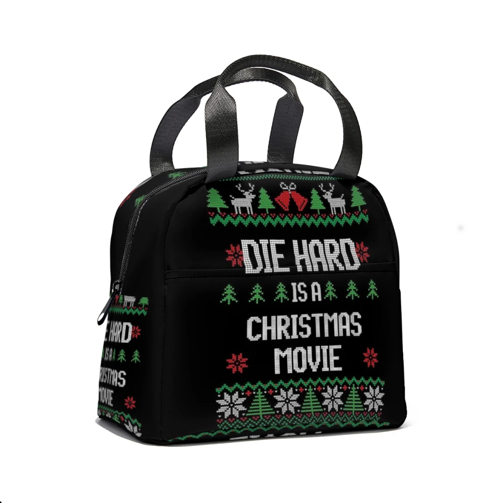 Die Hard is a Christmas Movie Insulated Thermal Cooler Bag Lunch bag Foods Drink Storage Leakproof Picnic Camping Bags