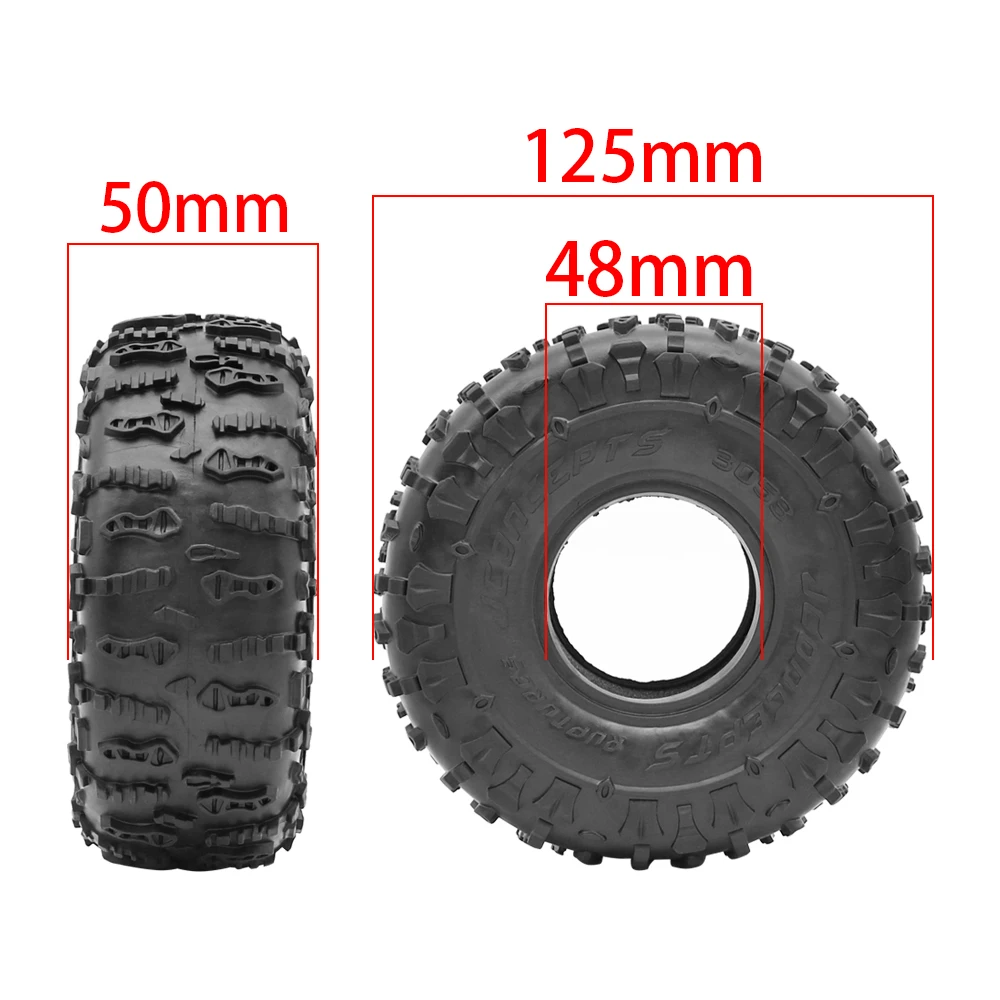 Pneumatici ruota pneumatico in gomma da 1.9 pollici 125 x50mm per 1/10 RC Crawler TRX4 TRX6 Axial SCX10 AXI03007 90046 BRX10 Wheel 90018