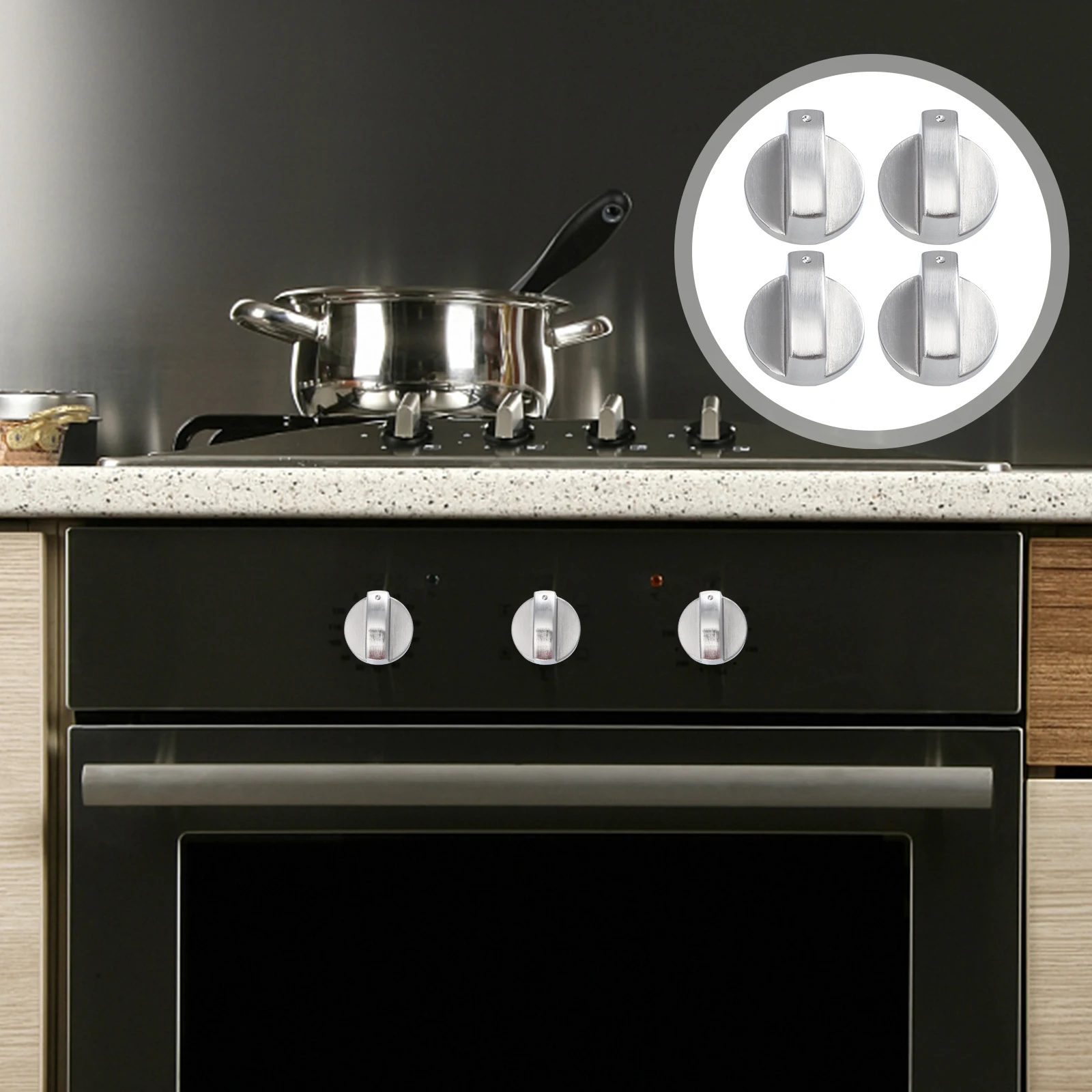 

4Pcs Electric Range Cooktop Knob Zinc Alloy Material Perfect Fit Daily Use Inexpensive Repair Replacement Stove Knobs
