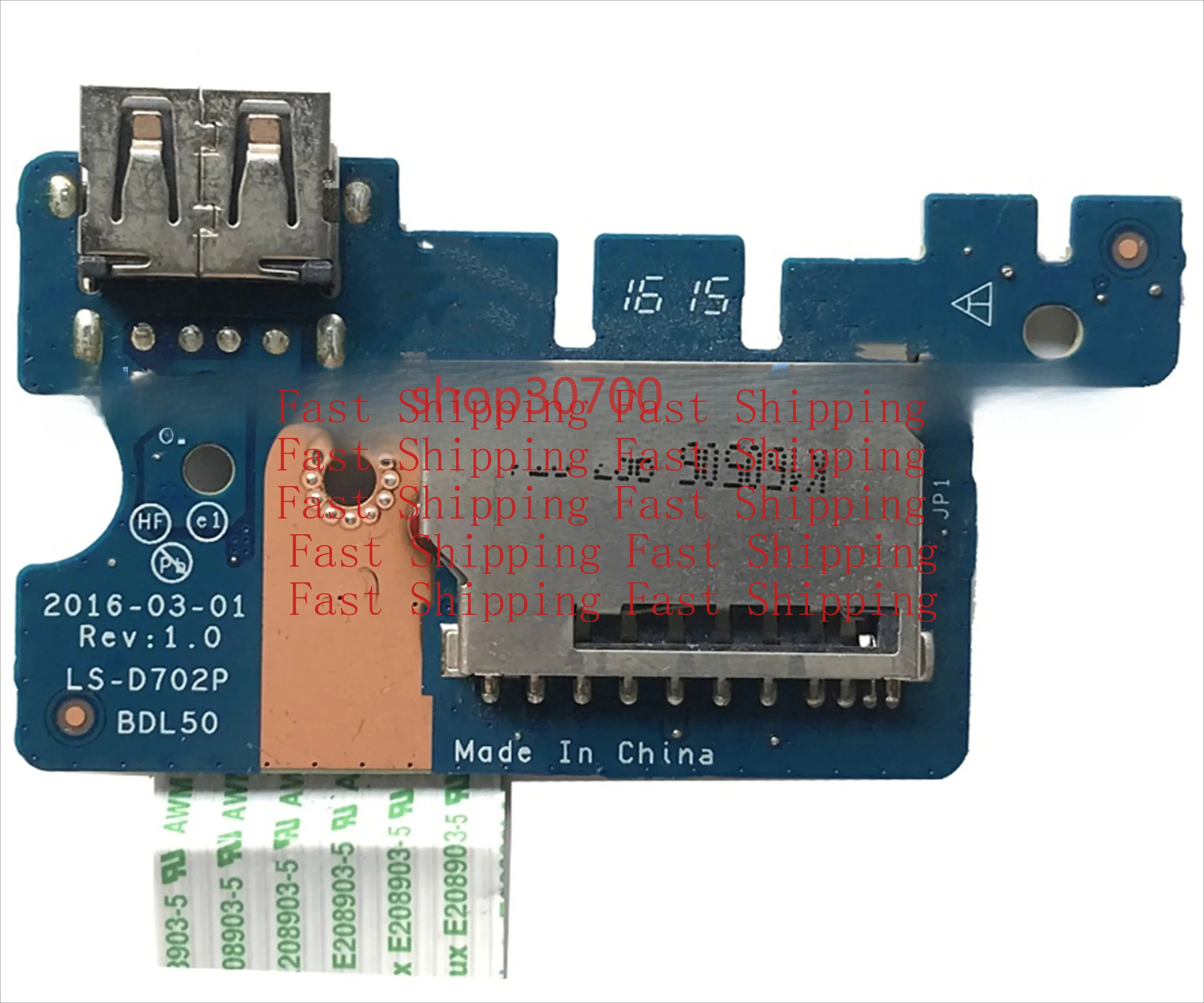 A=For HP 15-AY 255 G5 Laptop USB And Card Reader Board With Cable BDL50 LS-D702P NBX0001ZP00