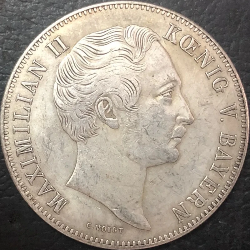 1848 Kingdom of Bavaria 2 Thaler 3 1/2 Gulden-Maximillian II New Constitution German Silver Plated Coin Copy