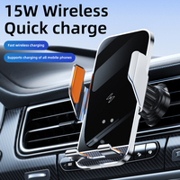 New Wireless Car Phone Holder with Charger 15W Wireless Phone Charging Mobile Holder for Car for IPhone Huawei Samsung Xiaomi