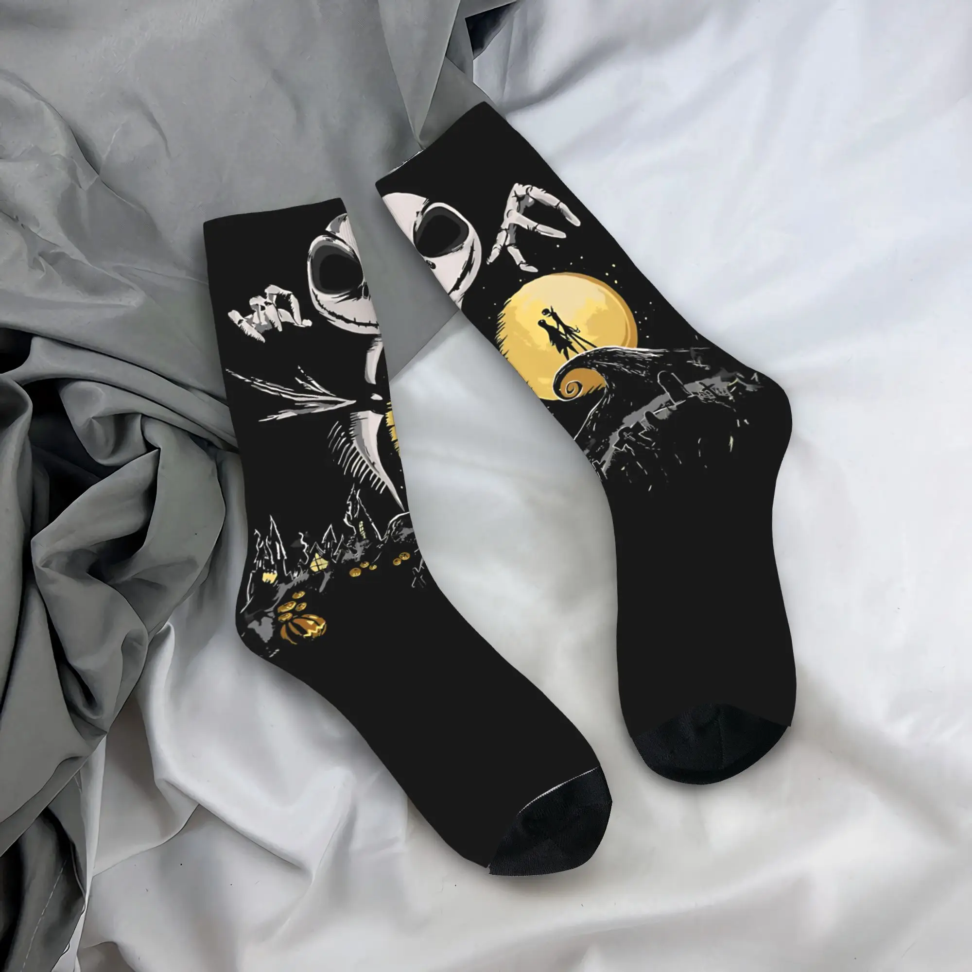 Retro Jack's The Nightmare Before Christmas Basketballsocken Polyester Lange Socken für Unisex Atmungsaktiv,