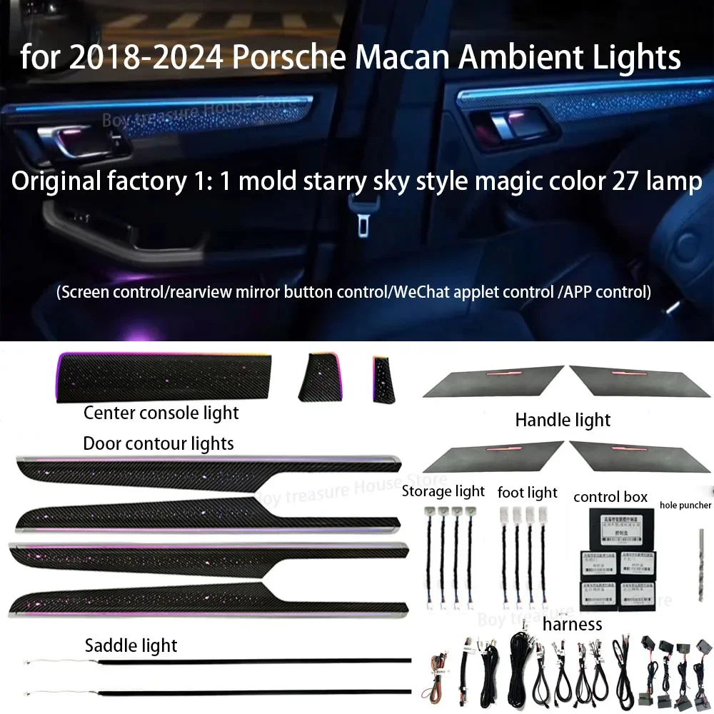 Suitable For 2014-2025 Porsche Macan decorative panel ambient lighting interior LED Atmosphere lamp Interior