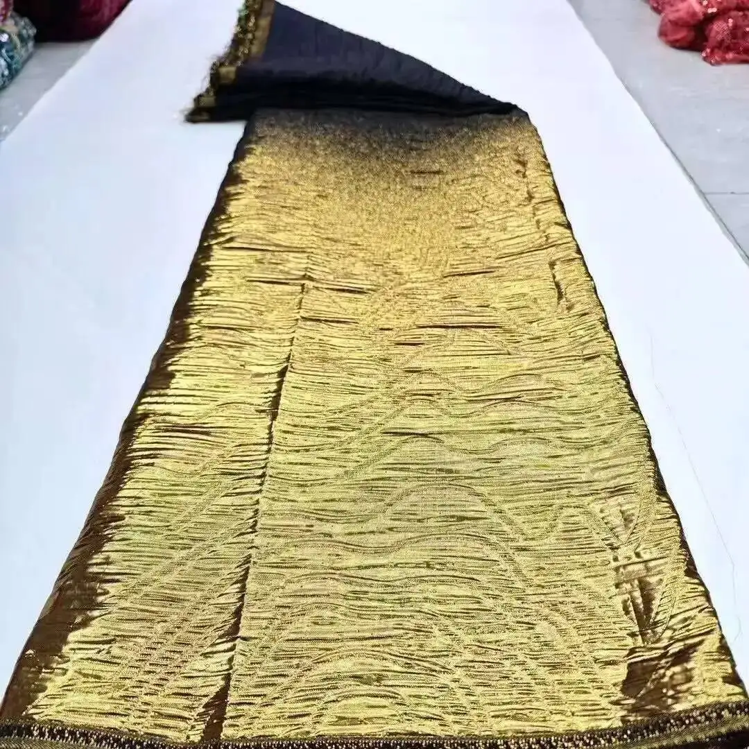 

2025 High Quality African Nigerian Tulle Lace Fabric Organza Embroidery Guipure Party Gown Dress Brocade Jacquard 5Yard
