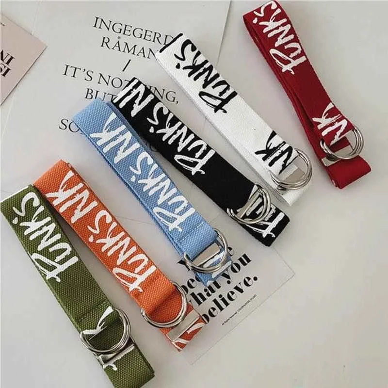 

Кожаный ремень с двойным кольцом и синим буквенным принтом, декоративный, для мужчин и женщин, новый, в стиле милитари, подходит для студентов