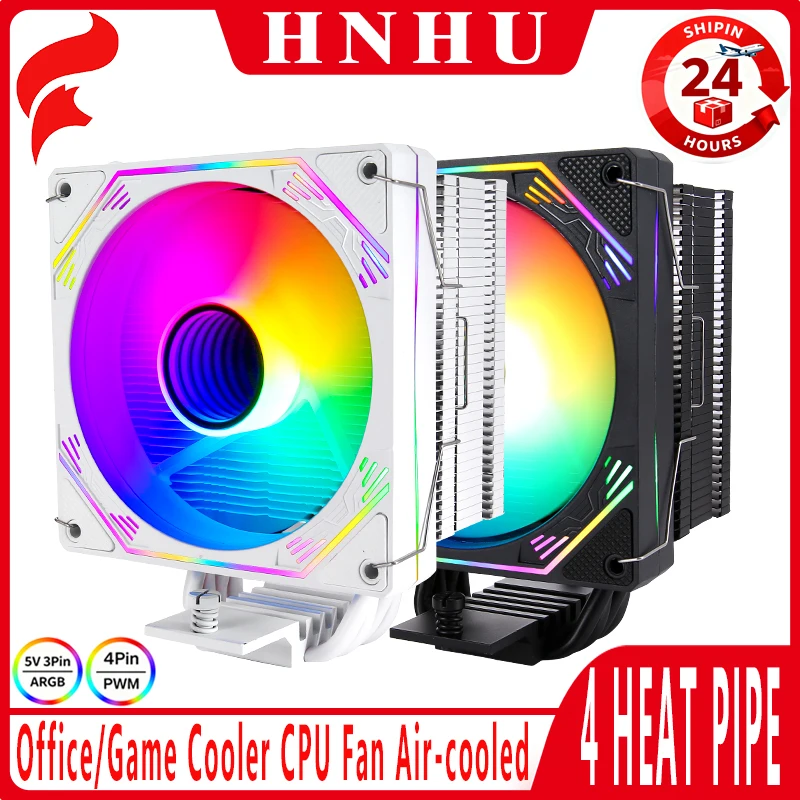 

Компьютер HNHU x79 x99 Процессор Процессор Кулер Черный Рыцарь ARGB Вентилятор 120 мм 4 Тепловая трубка Встановіть LGA2011-3 115x 1200 1700 18xx AM4 AM5