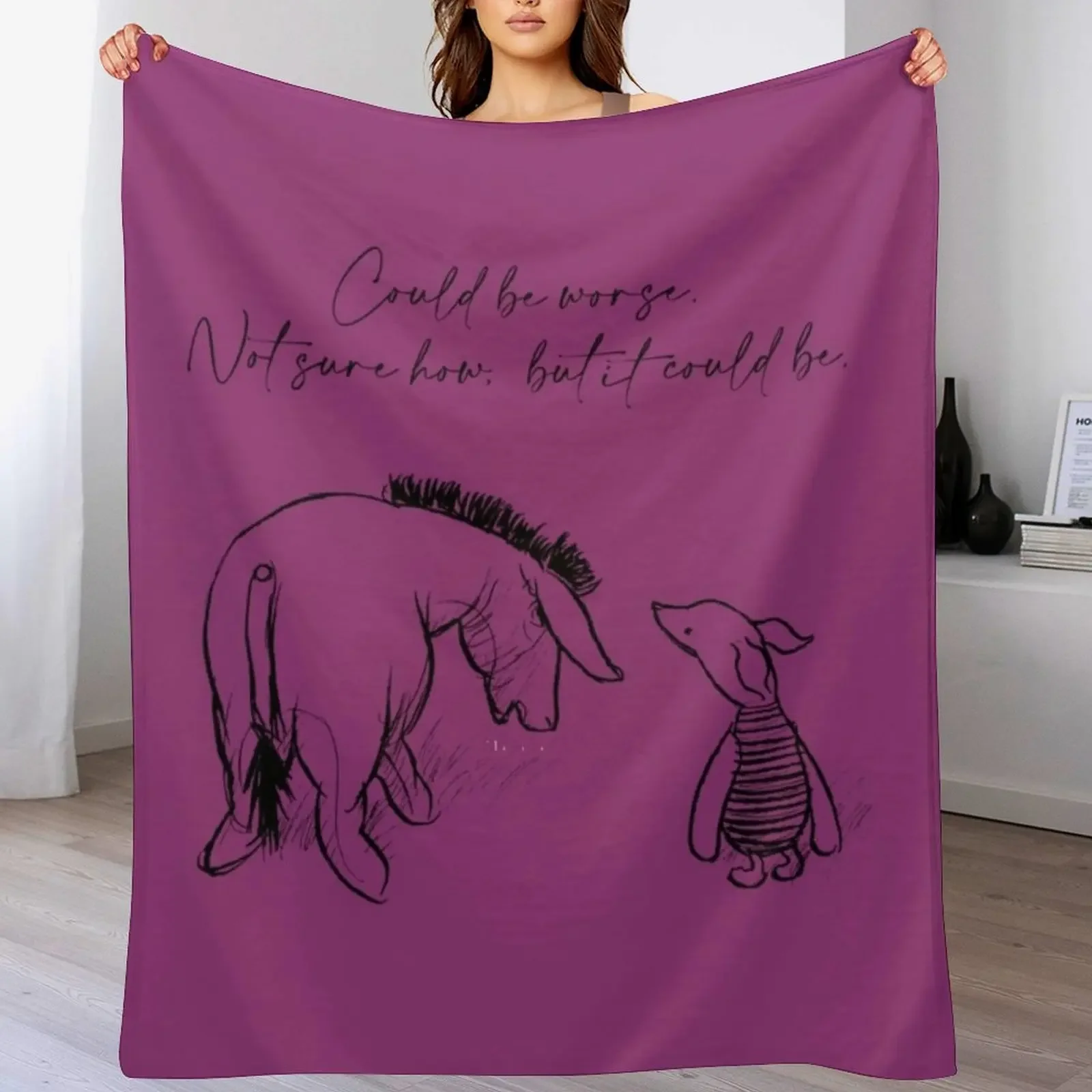 

Eeyore and Piglet - Could be Worse ... \t Throw Blanket Outdoor Soft Blanket for Picnic Beach Camping