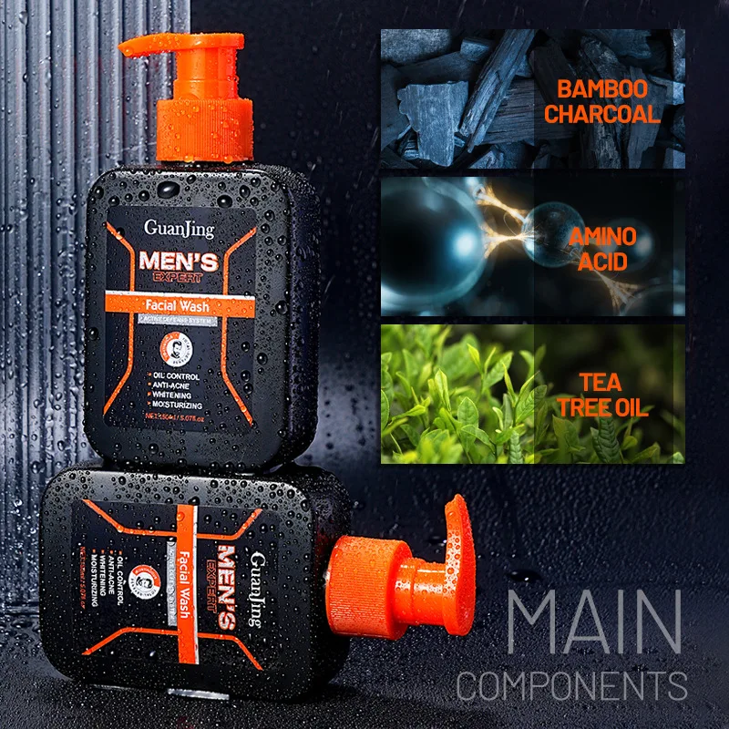 Men's Facial Cleanser Deep Cleansing Oil Control Cleanser Whitening Anti-acne Skin Moisturizing Face Skincare Product for Men
