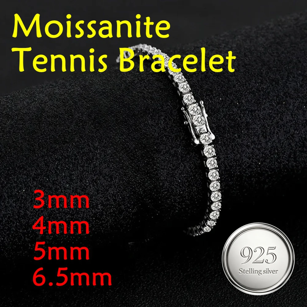 Factory Price  S925 Sterling Silver High Quality D Color VVS1 Full Moissanite Tennis Bracelet for Women Wedding Jewelry