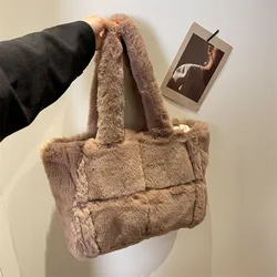 Large Capacity Plush Niche Bag Women's High-end Foreign-style Versatile Women's Bag Fashion Trend Women's Shoulder Handbag Bag