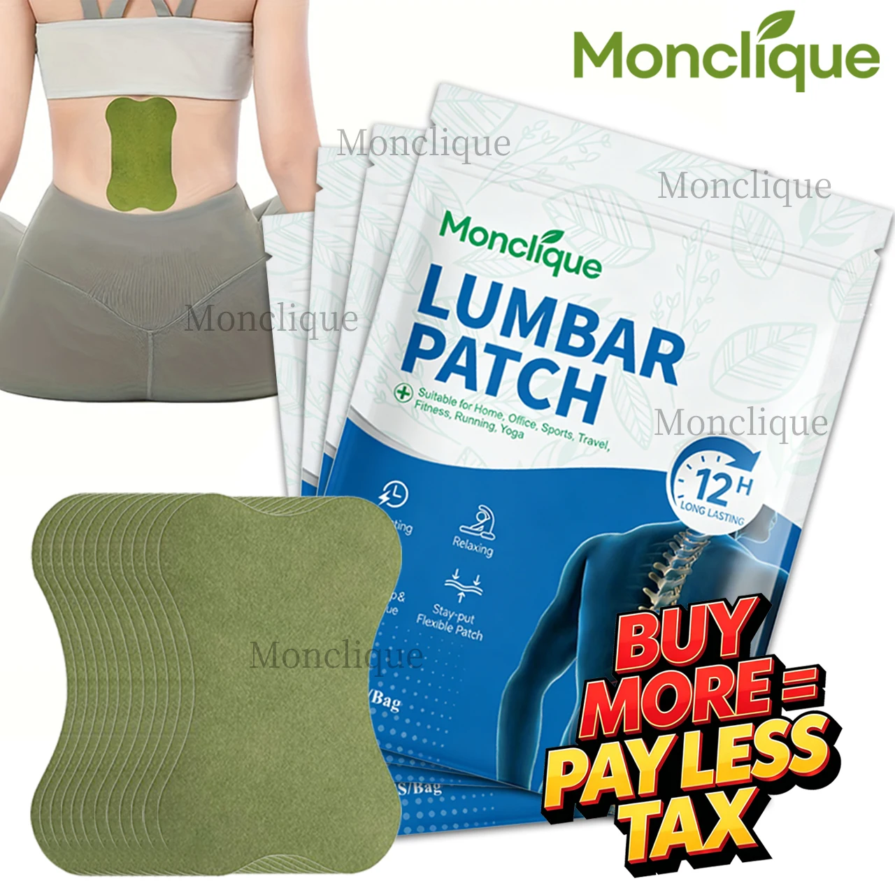 Waist Hot Compress Self-adhesive Back Care Stickers Breathable Lumbar Patch Natural Skin-friendly Care Tools