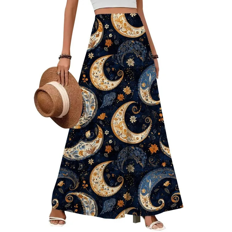 

Women's Summer 2025 Wide-Leg Pants High-Waisted Flowy Fashion Casual Casual Bohemian Beach Pants Culottes